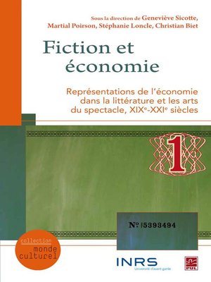 cover image of Fiction et économie